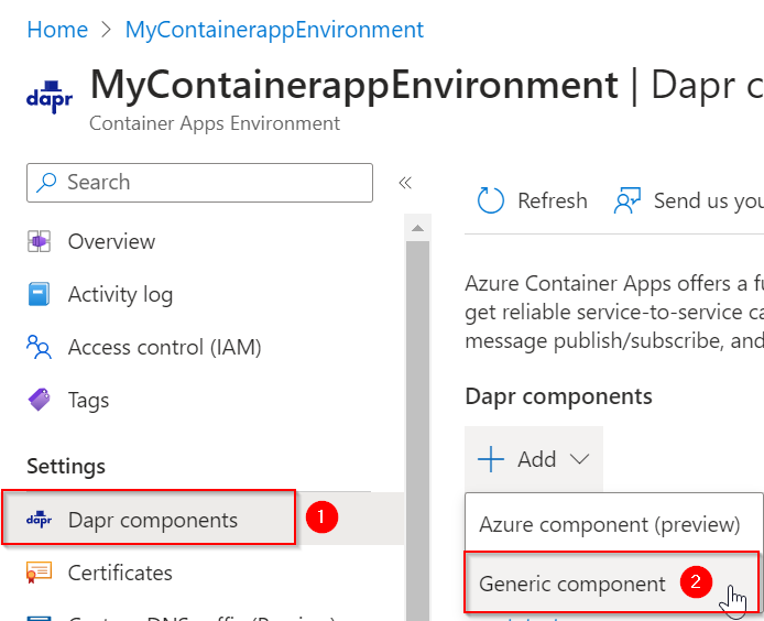 Dapr Generic Component