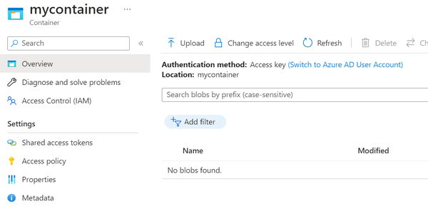 Storage Account Empty